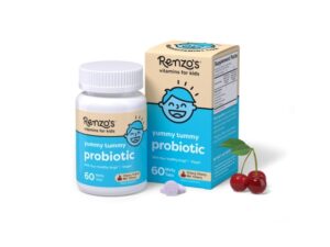Renzo's Kids Probiotic - Dissolvable Probiotics for Digestive Health & Immune Support - 60 Cherry-Flavored Melty Tabs