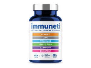 Immuneti - Advanced Immune Defense, 6-in-1 Powerful Blend of Vitamin C, Vitamin D3, Zinc, Elderberries, Garlic Bulb, Echinacea - Supports Overall Health, Provides Vital Nutrients & Antioxidants